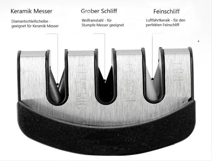 Pro Messerschärfer 3 Stufen Wolfram Diamant & Keramik