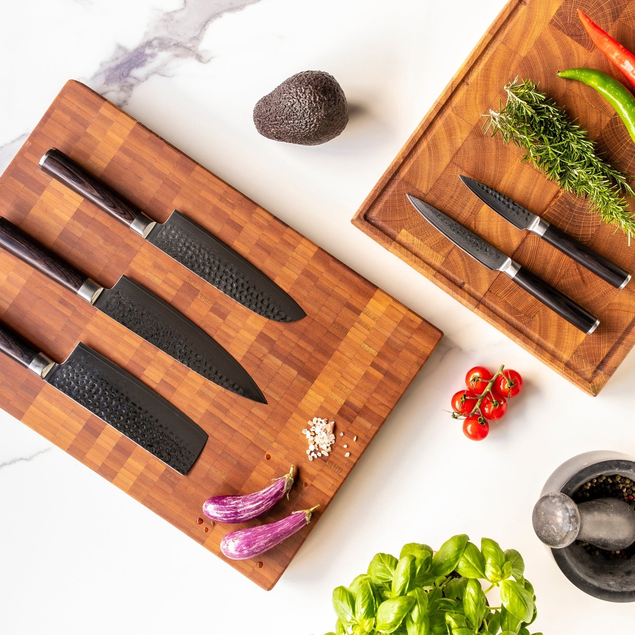 SUKO - Hammerschlag Damast BR 5-tlg. Messerset